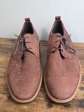 EccoMen's St.1 Hybrid Plain Toe Oxford Shoes Mens Sz 14  Nubuck Brown Academia